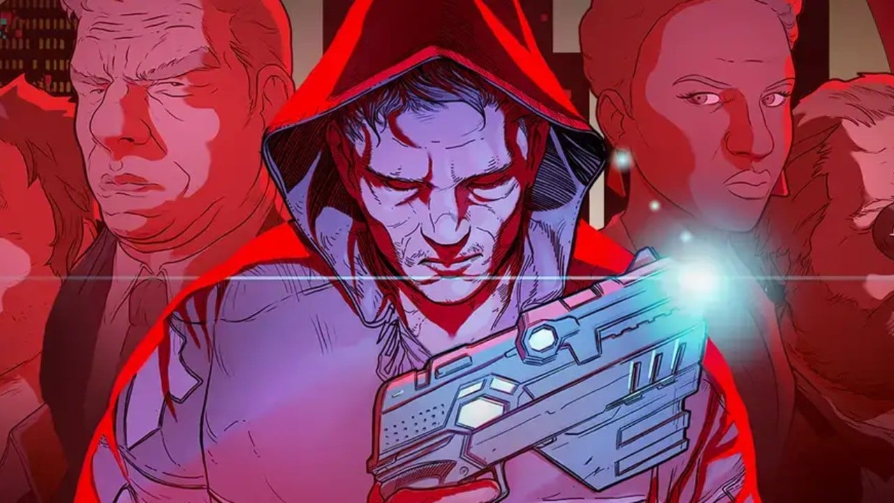 A scene from the cyberpunk action adventure game FORECLOSED.